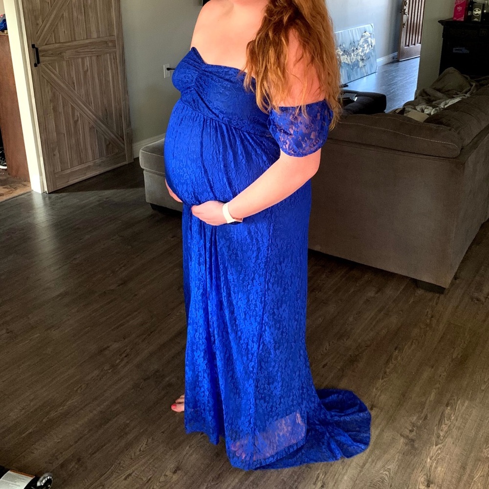 Long XXL maternity pregnancy dress gown